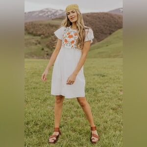 Roolee Mom Saturday Sun Embroidered Dress